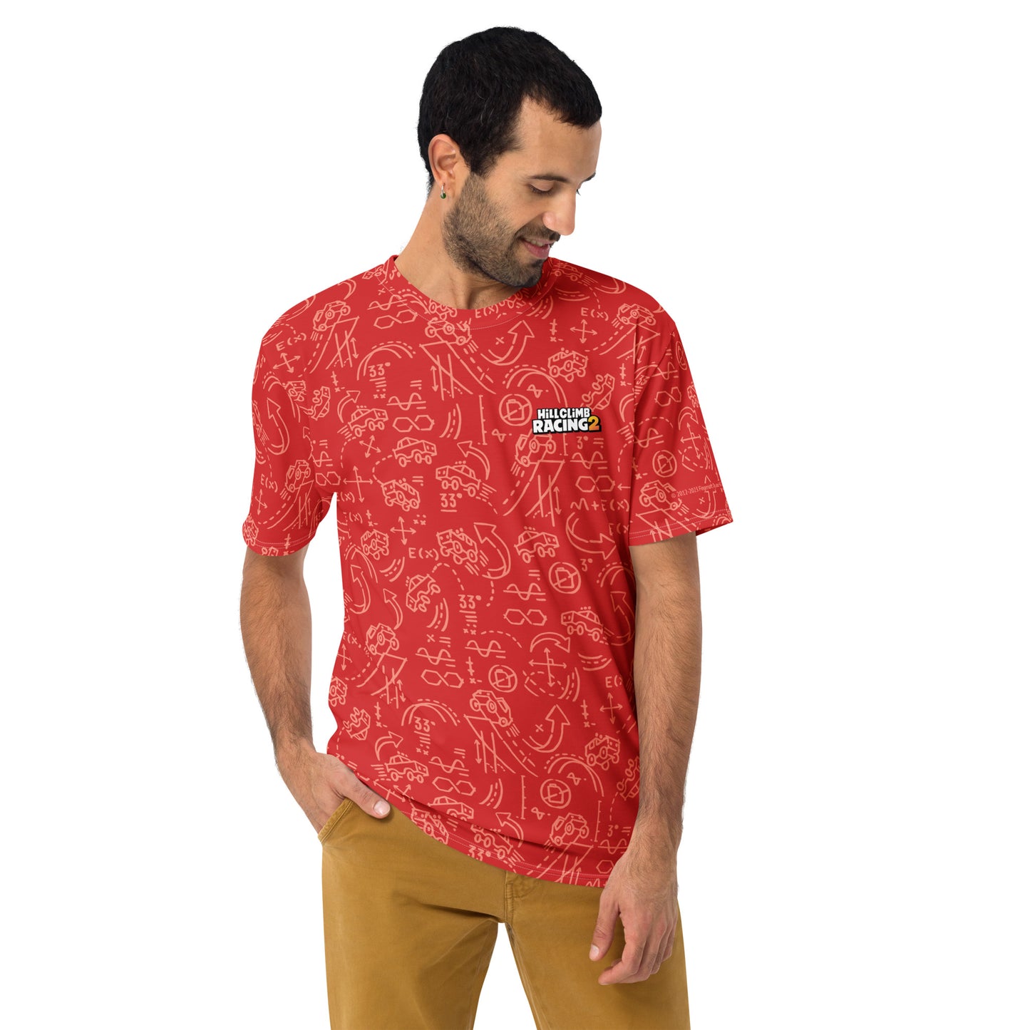 Hill Climb Racing 2 Pattern T-Shirt Red