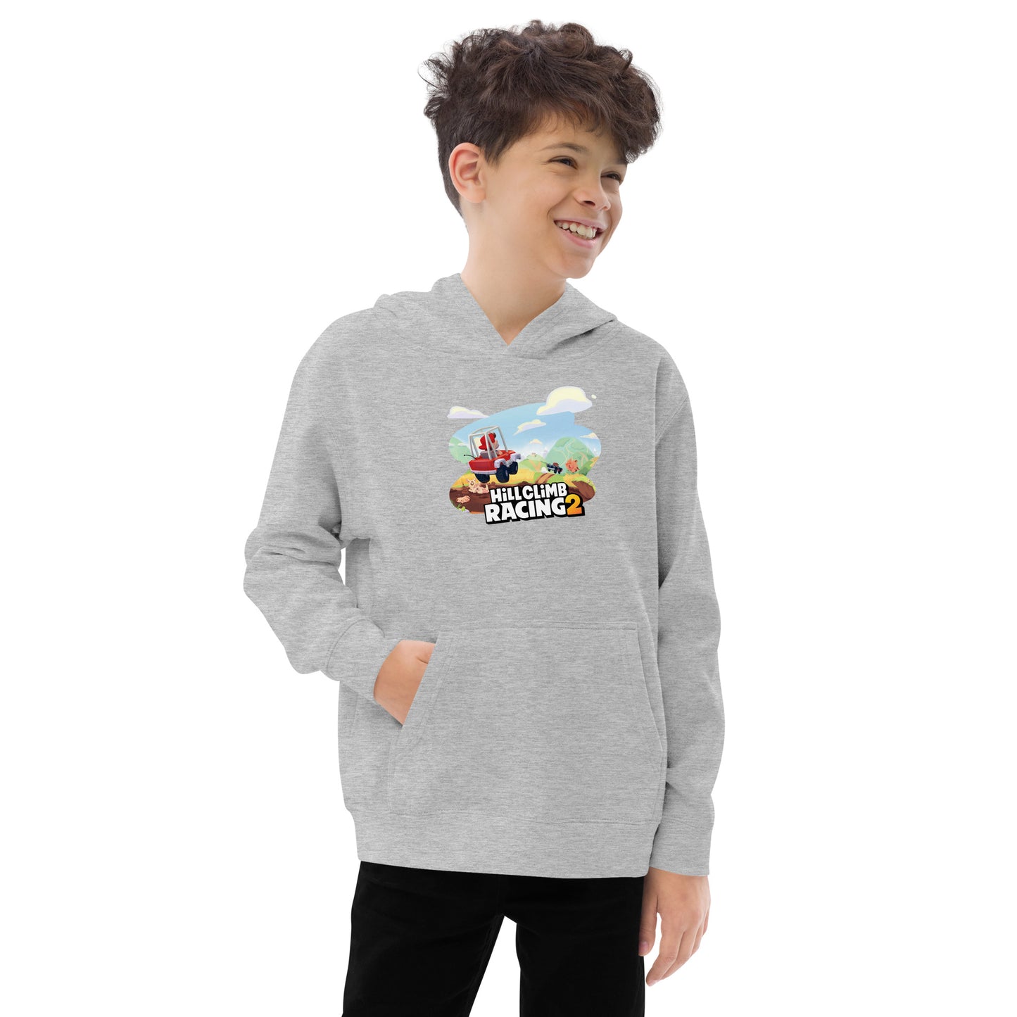 Hill Climb Racing Kids Fleece Hoodie