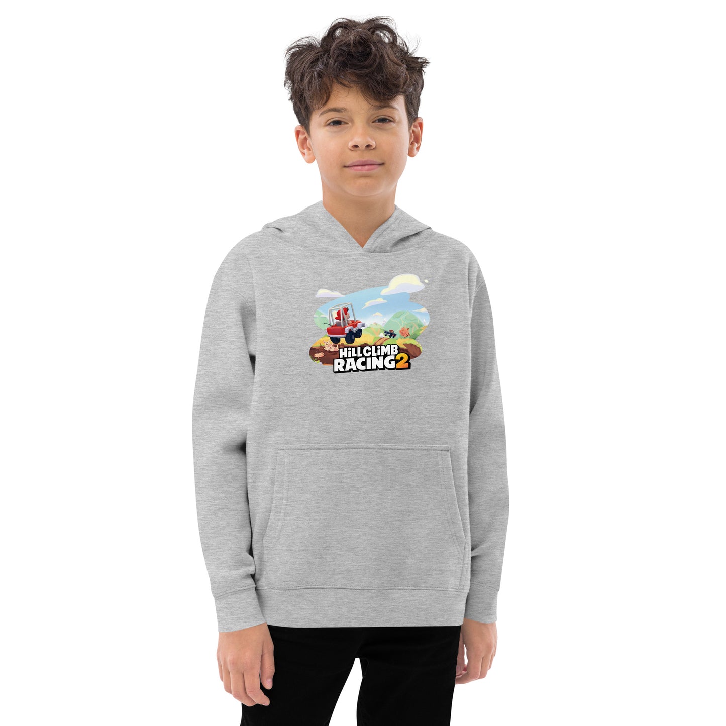 Hill Climb Racing Kids Fleece Hoodie