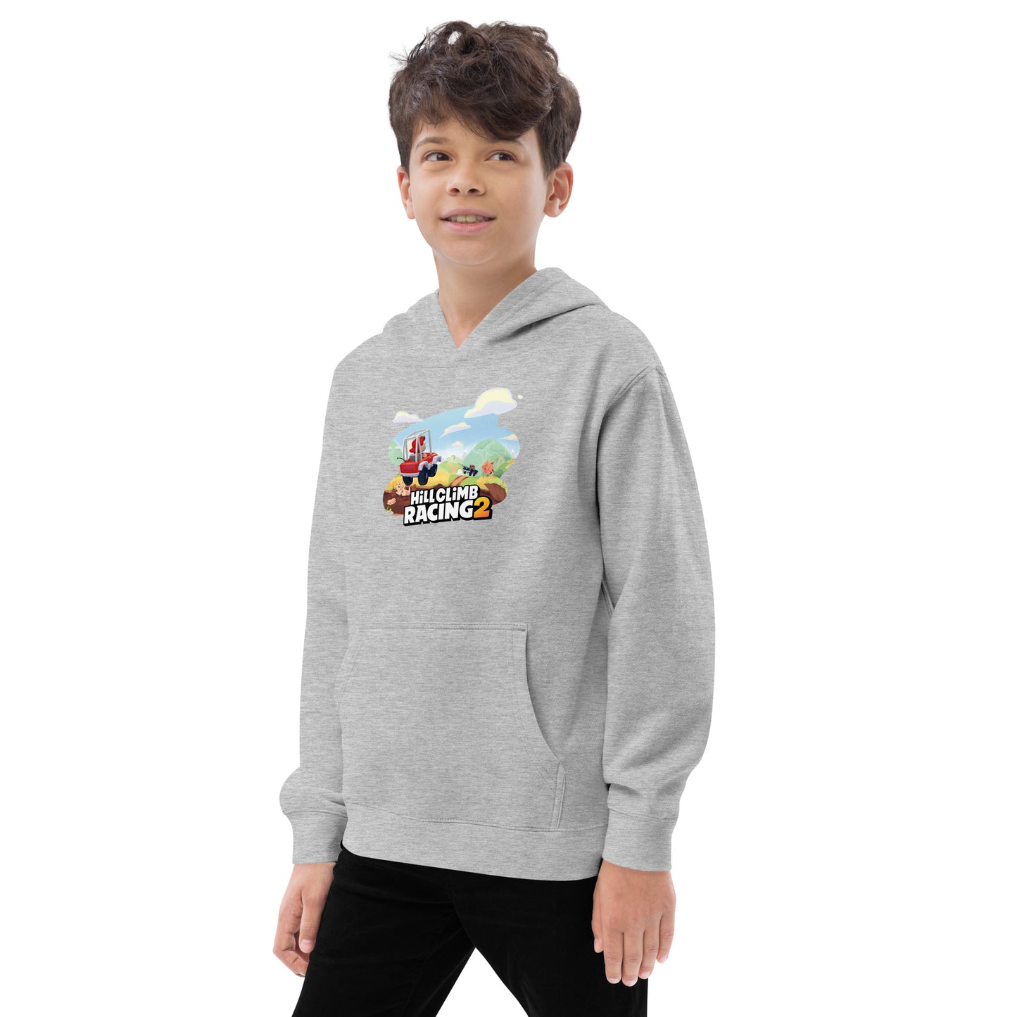 Hill Climb Racing Kids Fleece Hoodie