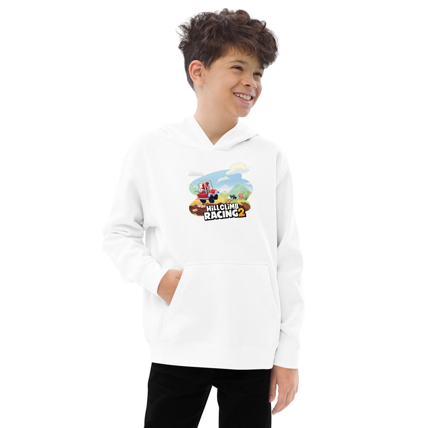 Hill Climb Racing Kids Fleece Hoodie