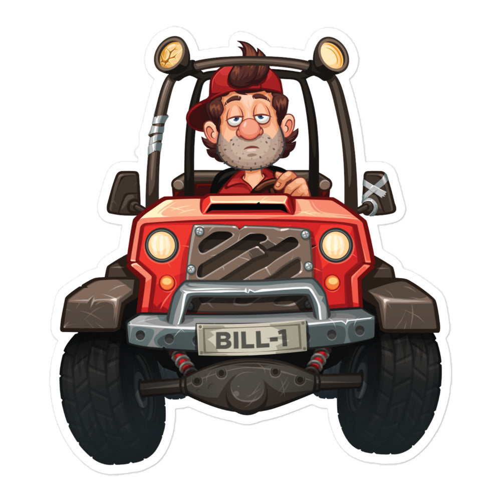 Hill Climb Racing Bill Newton Bubble-free Stickers